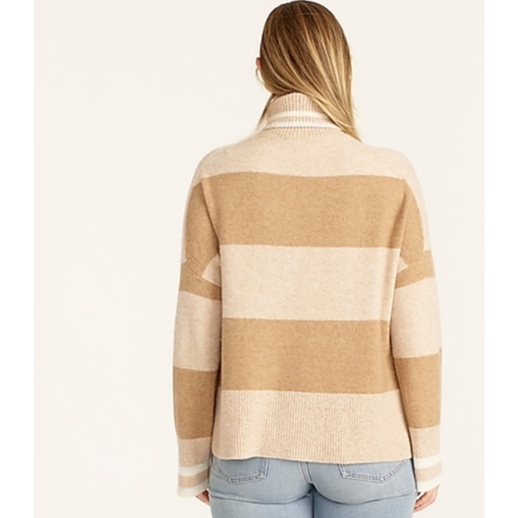 8. J.Crew Striped turtleneck sweater in Supersoft yarn - pink - Picture 2 of 8